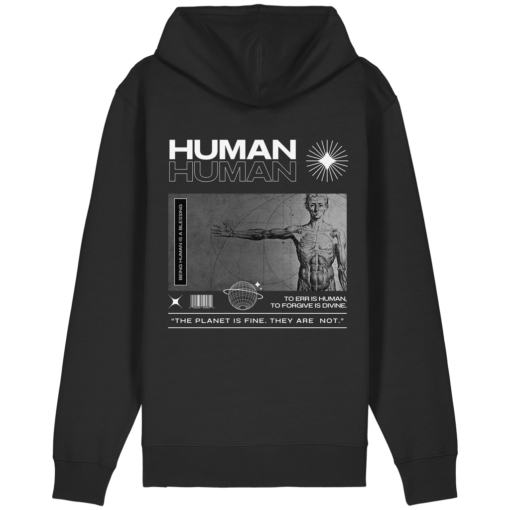 HUMAN Hoodie - Organic Relaxed Zipper